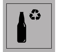 Signalétique de recyclage pour verre - PI PF 065 - ISO 7001 125 x 125 mm Vinyle Souple Autocollant Gris