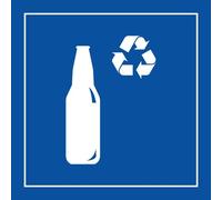 Signalétique de recyclage pour verre - PI PF 065 - ISO 7001 250 x 250 mm Vinyle Souple Autocollant Bleu