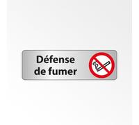 Signalétique d'interdiction - Défense de fumer - P002 - ISO 7010 250 x 80 mm Argent