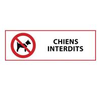 Signalétique d'interdiction - Interdit aux chiens - P021 - ISO 7010 297 x 105 mm PVC 2 mm