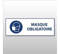 Signalétique EPI - Port du masque obligatoire - ISO 7010 - 450 x 150 mm - Vinyle Souple Autocollant
