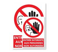 Signalétique Interdiction d'entrer A4 - Plastique rigide PVC - Kit de fixation inclus - Protection Anti-UV - Fabriqué en France