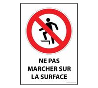 Signalétique interdiction - Picto Ne pas marcher sur la surface PVC à visser A4