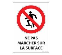 Signalétique interdiction - Picto Ne pas marcher sur la surface - PVC dos adhésif - A4
