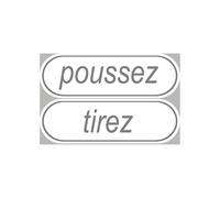 Signalétique Poussez Tirez - 2 Stickers De 29x9cm - Sticker/Autocollant