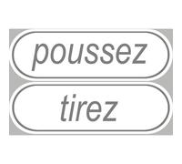 Signalétique Poussez Tirez - 2 Stickers De 29x9cm - Sticker/Autocollant