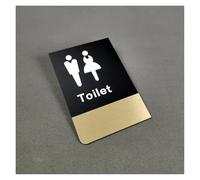 signaletique toilettes Panneau de porte rappel toilettes à montage latéral double face Signalisation salle bain for hommes et femmes for d'hôtel pour Hôtel Restaurant(Single-sided)