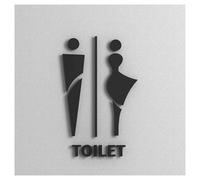 signaletique toilettes Panneau de toilettes for hommes et femmes d'invite publique créatif personnalisé Toilettes publiques Hôtel Bureau pour Hôtel Restaurant(6,25x16cm (5MM thick))