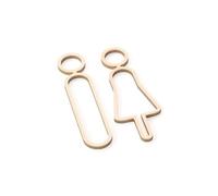 Signaletique Toilettes Panneaux de toilettes for hommes et femmes, support de WC amovible à monter soi-même, panneau de signalisation noir et or for salle de bain, ensemble de plaques for hôtel(Gold)