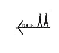 Signaletique Toilettes Plaque de porte de salle de bain for hommes et femmes, lettres murales, plaque de signalisation créative à suspendre, double face, flèche de guidage for toilettes(Color-04)