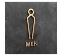 signaletique toilettes Plaque de signalisation toilette en forme flèche 3D, autocollant élégant for porte salle bain, panneau, décoration for la maison pour Hôtel Restaurant(32,18x11cm)