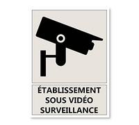 Signalétique Vidéosurveillance A5 - Plastique rigide PVC - Kit de fixation inclus - Protection Anti-UV - Fabriqué en France