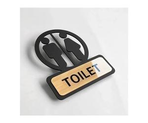 SignaléTique Wc Panneau de toilette auto-adhésif, signalisation salle bains, panneau rappel toilettes, Plaque suspendue for entreprise commerciale, bureau, mur porte publique(1)