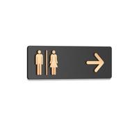 Signalétique WC Professionnelle 30x10cm，Panneau De Salle De Bain Unisexe, Indicateurs De Direction Explicites,Signalisation De Toilettes En Acrylique, Compatibilité Avec Les Espaces Commer