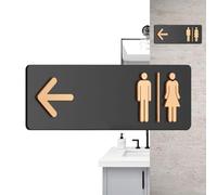 Signalétique WC Unisexe - Panneau Directionnel en Acrylique pour Sanitaires | Signalétique pour Toilettes Publiques | Pour Usage Domestique Bureau Lieux Publics Restaurant Laverie Centre Commercial Hô