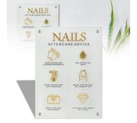 Signalisation 3D pour salon de manucure sur le mur Instructions d'ongles Après-soins en acrylique Panneau conseils pour nail tech chambre décoration murale manucure fournitures d'affaires essentiels