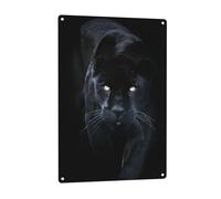 Signalisation à motif panthère aux yeux bleus, signalisation décorative en aluminium, adaptée pour les salons, chambres, porches et terrasses.