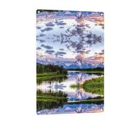 Signalisation à motif parc national Grand Teton, décoration murale intérieure et extérieure, adaptée pour les fêtes, les chambres et les porches.