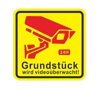 Signalisation de caméra de propriété - autocollant de caméra de sécurité de 15 cm, étiquette d'observation vidéo, adhésif imperméable | signal d'alarme de