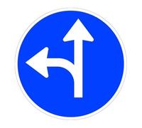 Signalisation de chantier uniques directions et sens autorisés (avant et gauche) en acier galvanisé. SEKURECO