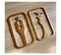 Signalisation des toilettes en acrylique, Panneaux de porte de salle de bain for hommes et femmes, en acrylique 8 mm, 7,87 x 4,33 pouces, avec dos adhésif, lot de 2, multicolore(Gold)
