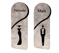 Signalisation des toilettes en acrylique, Plaque de porte de salle de bain, toilettes, homme et femme, en acrylique, 10 x 30 cm, for bureaux, entreprises, restaurants