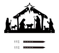 Signalisation pour scènes extérieures - crèche, décoration de chambre d'enfant, silhouette de Noël, panneau extérieur | Structure métallique de crèche pour jardin, hiver, cour, pelouse, maison, église
