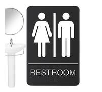 Signalisations pour Sanitaires Professionnels | Étiquette Autocollante Moderne 22,5x15 cm | Panneau Signalétique WC - pour Entreprise Public Magasin Restaurant Bureau Maison Travail Employés Porte Toi