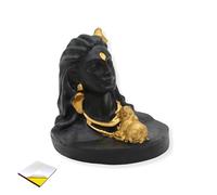 SIGNAMIO Mini Idole de Seigneur Shiva : Mahadev Murti avec Nandi - Accessoire spirituel parfait pour tableau de bord de voiture et article cadeau, avec statue Shiv Ji Adiyogi - Idoles de dieu idéales
