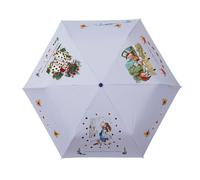 Signare Alice au pays des merveilles parapluie pliable automatique, motif Tea Party, blanc avec motif cartes à jouer (Alice au pays des merveilles, UM-AUTO-AIW-TEA)
