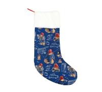 Signare Chaussette de Noël - Tapisserie Vintage pour cheminée en Tissu tissé, Motifs Originaux du XIXe siècle pour ravir Les Enfants et Les Adultes (Ours Paddington Bleu)