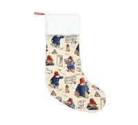 Signare Chaussette de Noël - Tapisserie Vintage pour cheminée en Tissu tissé, Motifs Originaux du XIXe siècle pour ravir Les Enfants et Les Adultes (Ours Paddington)