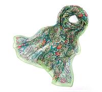 Signare Écharpe pour femme 100% soie légère et douce avec motif William Morris (lys doré)