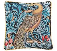 Signare Housse de Coussin en Tapisserie 45 x 45 cm avec Lion et forêt par William Morris (Le Paon, CCOV-Art-Morris-7)