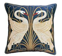 Signare Housse de Coussin Tapisserie 45 x 45 cm avec Fleurs et créatures de Jardin (Cygne, Housse de Coussin Uniquement)
