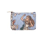 Signare Mini porte-monnaie avec fermeture éclair Motif tapisserie Alice au pays des merveilles