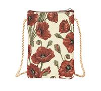 Signare Petit sac à bandoulière pour téléphone - Portefeuille pour femmes pour téléphones mobiles et smartphones, coquelicot, Taille unique