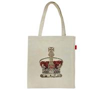 Signare Sac fourre-tout plat avec motif couronne blanche (Crown White, FLAT-CRWWT)