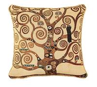 Signare Tapisserie Art Housse de Coussin inspirée par Gustav Klimt Arbre de Vie et Baiser (Klimt - Arbre de Vie, CCOV-Art-Klimt-2)