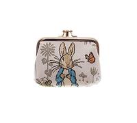 Signare Tapisserie Mignon Exquis Double Poche Baiser Serrure Porte-Monnaie pour Femme avec Motif Animal et Animal de Compagnie (Peter Rabbit)