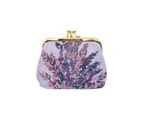 Signare Tapisserie Mignon Exquis Double Poche Kiss Lock Porte-Monnaie pour Femme avec Motif Floral (Lavande)