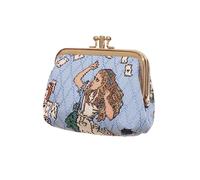Signare Porte-monnaie Alice au pays des merveilles avec cadre vintage, bleu avec motif de cartes à jouer (Alice au pays des merveilles Nothing but cartes, FRMP-AIW-Card), Alice au pays des merveilles