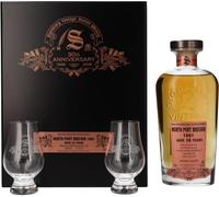 Signatory Vintage NORTH PORT BRECHIN 36 Years Old 30th ANNIVERSARY 1981 57,2% Vol. 0,7l in Holzkiste with 2 glasses