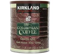 Signature 100% Colombian Coffee Supremo Bean Dark Roast Fine Grind, 3 Pound by Kirkland Signature