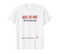 Signature Anniversaire mes 40 ans avec les meilleurs T-Shirt