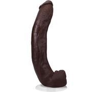 Signature Cocks - Dredd - Coq réaliste ULTRASKYN double densité de 34 cm avec ventouse Vac-U-Lock, veines texturées et compatibilité harnais - Chocolat - par Doc Johnson