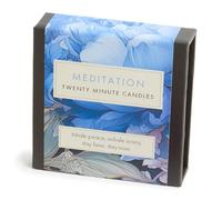 Signature Collection Lot de 12 bougies de méditation avec support en céramique Motif floral