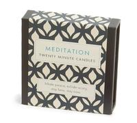 Signature Collection Lot de 12 bougies de méditation avec support en céramique Motif vingt minutes