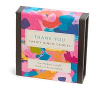 Signature Collection Lot de 12 bougies de vingt minutes avec support en céramique Inscription Thank You