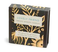 Signature Collection - Lovely Friend (Folk) Lot de 12 bougies de vingt minutes avec support en céramique